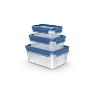 Emsa Clip & Close Eco N1171800 - Set di 3 contenitori salvafreschezza, 0,55/1,0/2,2 l, design ecologico, a prova di perdite, igienico, adatti al microonde, congelatore e lavastoviglie, senza BPA,