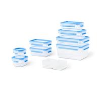 Emsa Clip & Close N10317 - Set di 9 contenitori per la conservazione, dimensioni: 0,15/0,2/2 x 0,55/0,55 ins/0,8/1,2/2,2 l, 100% impermeabile e igienica, guarnizione fresca, senza BPA, standard Baby