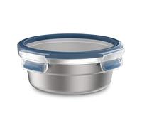 Emsa Clip & Close N1150200 - Contenitore rotondo in acciaio inox, a prova di perdite, 0,8 litri, lavabile in lavastoviglie, utilizzabile in forno