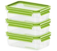 EMSA - Clip & Close Scatola Rettangolare 0,55 L Verde, Trasparente 3 Pezzo (i)