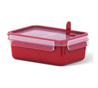 Emsa Clip & Micro Contenitore Microonde con Inserti, Plastica, Rosso, 19.5x13.5x7 cm