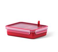 Emsa Clip & Micro Contenitore Microonde con Inserti, Plastica, Rosso, 22.5x16.3x5.8 cm