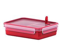 Emsa Clip & Micro Contenitore Microonde con Inserti, Rosso, 1,2 l mit Einsätzen