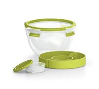 Emsa Contenitore per Insalata, Rotondo, Trasparente/Verde Chiaro, 16.7 x 16.7 x 9.5 cm