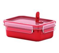 Emsa Contenitore per microonde Clip & Micro 517771 | Valvola per microonde | 0,55 L | Scatola per il pranzo | Misura integrata | Prodotto in Germania | Rosso/Trasparente