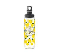 Emsa Drink2Go Tritan N30313 - Borraccia da 0,7 litri, tappo a vite, 100% ermetico, a prova di perdite, lavabile in lavastoviglie, senza BPA, ecologico, Smile | trasparente/giallo