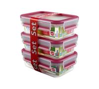Emsa Food Clip&Close 515582 traspar./rosa 0,55l set di 3 pz. Contenitore 515582