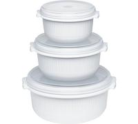 Emsa Micro Family Set per microonde per principianti, 3 pezzi (0.5 l, 1 l, 1.5 l), Bianco