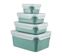 Emsa N10310 Close Color Edition Set di contenitori per alimenti da 4 pezzi | 0,2/0,55/0,8/2,2 L | A prova di perdite | Igienico | Senza BPA | Lavabile in lavastoviglie, | Verde polvere