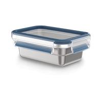 Emsa N11503 Clip & Close Contenitore salvafreschezza in acciaio inox, rettangolare, capacità: 0,5 l, sostenibile, in acciaio inox leggero, a prova di perdite, resistente al gelo, lavabile in