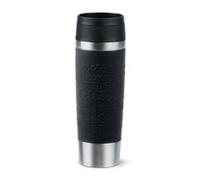 Emsa Travel Mug Classic N20220 - Tazza termica da 0,5 litri, in acciaio inox, 6 ore e freddo per 12 ore, 100% ermetica, a prova di perdite, lavabile in lavastoviglie, apertura a 360°, colore nero
