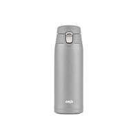 Emsa N21510 Travel Mug Light - Thermos termico in acciaio INOX, 0,4 L, 8 ore di calore, 16 ore di freddo, senza BPA, 100% ermetico, sistema di chiusura a scatto, grigio