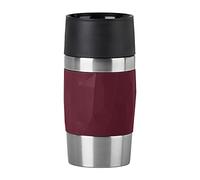 Emsa N21609 Travel Mug Compact - Tazza termica in acciaio INOX, 0,3 litri, 3 ore di calore, 6 ore, senza BPA, 100% a tenuta stagna, lavabile in lavastoviglie, apertura a 360°, colore: vinaccia