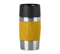 Emsa N21610 Travel Mug Compact - Thermos in acciaio INOX, 0,3 litri, 4 ore, freddo per 8 ore, senza BPA, 100% ermetico, lavabile in lavastoviglie, apertura per bere a 360°, colore: Giallo