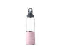 Emsa N31005 Drink2Go - Borraccia in vetro, capacità: 0,7 litri, tappo a vite, 100% ermetico, lavabile in lavastoviglie, colore: Rosa
