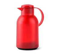 Emsa N40117 - Caraffa termica Samba, 1,5 litri, chiusura Quick Press, 12 ore, calda e fredda per 24 ore, traslucida/rosso