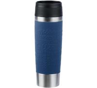 Emsa Travel Mug Classic N20221 - Tazza termica da 0,5 litri, in acciaio inox, 6 ore e freddo per 12 ore, 100% ermetica, a tenuta stagna, lavabile in lavastoviglie, apertura a 360°, blu scuro