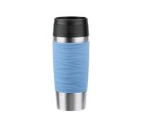 Emsa Travel Mug Wave N20213 - Tazza termica da viaggio, 0,36 litri, tappo a vite, in acciaio inox, 4 ore caldo e freddo 8 ore, 100% ermetico, lavabile in lavastoviglie, apertura a 360°, colore blu