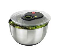 Emsa Turboline Centrifuga Insalata 4.5 l, Acciaio Inossidabile, Acciaio Inox/Nero, , 1 Unità