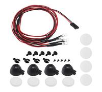 EMSea 1 Set RC Luce LED Rotonda con Kit Copertura Compatibile con TRXAAXS/TRX4/SCX10/D90 1/10 RC Modello Auto Faro Lampada Accessorio 4 LED