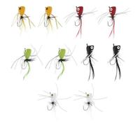 EMSea 10 Pezzi Di Esche Popper Per La Pesca A Mosca Per La Pesca A Mosca Attira L'attenzione Dei Pesci In Diverse Condizioni Dell'acqua Kit Di Esche Da Pesca
