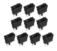 EMSea 10 Pezzi KCD1-110 Interruttore A Bilanciere Sottile Nero On-off 21x9,6 Mm 6 A 250 V/10 A 125 V