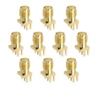 EMSea 10 Pz SMA Femmina Jack Dritto PCB Montaggio Connettore RF Adattatore 1.6mm Clip Bordo Montaggio Presa Femmina Porta Connettore RG58 RG142 RG223 Presa Oro