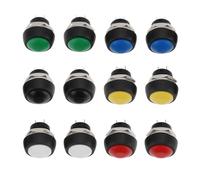 EMSea 12 Pezzi 12mm Pulsante Rotondo Interruttore Momentaneo 1A 250VAC Interruttore A Pressione Per Cablaggio Elettrico Elettronica
