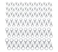 EMSea 120 PZ 6 in 1 Alette di Saldatura a crimpare Anello di Saldatura Terminale a capocorda Ottone Placcato Argento Terminali Connettori Assortimento Kit 2.2mm 2.7mm 3.2mm 4.2mm 5.2mm 6.2mm