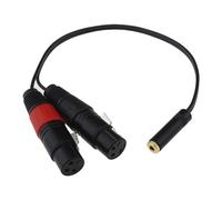 EMSea 1pz Cavo Per Microfono Da 3,5 Mm 1/8 Di Pollice Femmina A Doppio XLR Femmina Bilanciato Da 3,5 Mm A 3 Pin Doppio XLR Femmina Stereo Corto Per Computer/MP3/DVD/TV/radio 33,5 Cm