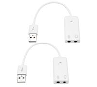 EMSea 2 adattatori per schede audio USB, 7.1 canali, adattatore audio esterno, scheda audio stereo, convertitore da 3,5 mm, jack per microfono AUX, compatibile con Raspberry Pi