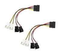 EMSea 2 connettori adattatori per ventola da 4 pin a 4 pin a 2 pin, 2 x 12 V e 2 x 5 V per ventola di raffreddamento del computer, cavi di alimentazione a Y per CPU PC Case