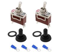 EMSea 2 Pezzi Interruttore A Levetta 12V DC 30A ON/off 2 Pin SPST Interruttore Impermeabile 15A 250V AC 2 Pin 2 Posizione Interruttore in Metallo Auto Auto Barca (con Cappuccio Impermeabile)