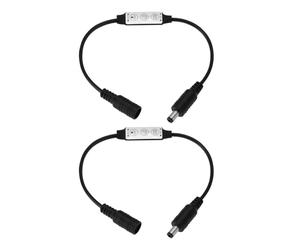 EMSea 2 Pezzi LED Strip Lights Dimmer Switch Cable DC5,5x2,1mm Maschio A Femmina Dimmer Cord DC 12-24V 6A Per Strisce Luminose LED Barre Luminose Strisce Luminose Rigide Nero