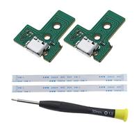 EMSea 2 Pezzi Scheda Di Interfaccia Da JDS-030 E Cavo A Nastro A 12 Pin Compatibile Con PS4 Pro/Slim Il Gruppo Porta Di Ricarica Di Ricambio Per Controller Wireless