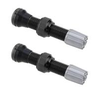 EMSea 2 Pezzi Valvola Pneumatici Tubeless 44mm Valvola Pneumatici In Lega Base Rotonda Valvole Di Piccole Dimensioni Per Stelo Valvola Tubeless Per Bici Da Strada Nero (con Tappi)