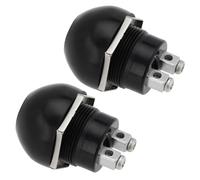 EMSea 2 pulsanti momentanei impermeabili da 12 V in ABS per clacson, CC 12-24 V, 10 A, 2 contatti, interruttore impermeabile per uso automobilistico e moto, nero