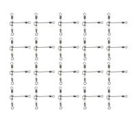 EMSea 20 Pezzi 1/0x1# 45x40mm 95LBs Girelle Da Pesca A 3 Vie Resistenti Girelle Luminose A Tripla T Con Linea Incrociata Con Perline A Pera Per Attrezzatura Da Acqua Salata E Dolce