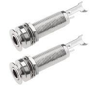 EMSea 2PCS Cilindro End Pin Uscita Jack 1/4 Pollici 6.35mm Stereo Barrel Endpin Presa Jack per Chitarra Basso Strumenti Accessori Argento