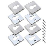 EMSea 4 Paia Bocchette Quadrate Copri Buco Della Serratura Con 8 Viti Di Fissaggio Argento Acciaio Inossidabile 304 53x53x0.9mm