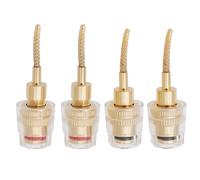 EMSea 4 Pezzi 2mm Pin A Banana Femmina Connettore Placcato Oro 4mm Banana Femmina A 2mm Pin Connettore HIFI Cavo Adattatore Spina Per Audio 16,5x44mm