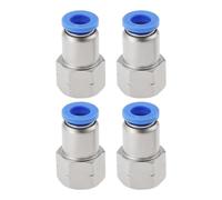 EMSea 4 Pezzi 6mm Diametro Tubo X 1/8" NPT Filettatura Femmina Adattatore Connettore Pneumatico Push Fit Adattatore Per Raccordi Aria Push Dritto