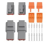 EMSea 4 Pezzi Da Kit Di Connettori Maschio E Femmina A 3 Pin Della Serie DTM Con Cunei Di Bloccaggio E Terminali DTM04-3P DTM06-3S