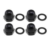 EMSea 4 Pezzi Di Fissaggio A Cupola In Acciaio Inossidabile 304 Nero Kit Di Dadi M10 Dadi Esagonali Con Guarnizione Compatibile Con Harley-Davidson