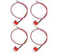 EMSea 4 Pezzi Fusibile Standard/ATC Plug-In 10A Con Presa Per Cavo Lunghezza Linea 40 Cm Fusibile ATC Per Auto Scatola Fusibili Per Veicoli Per Sistemi Elettrici Per Auto Rosso
