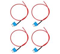 EMSea 4 Pezzi Fusibile Standard/ATC Plug-In 15A Con Presa Per Cavo Lunghezza Linea 40 Cm Fusibile ATC Per Auto Scatola Fusibili Per Veicoli Per Sistemi Elettrici Per Auto Rosso Blu