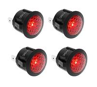 EMSea 4 pezzi Indicatore di avviso a LED rosso DC 12V a 2 pin per montaggio su pannello per auto, barca, motore, alimentazione elettrica, elettrodomestici, foro di montaggio da 20 mm