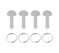 EMSea 4 Pezzi Riutilizzabili Chiave Di Rilascio Carrello Supermercato Con Anello In Acciaio Inox Compatibile Con B&M Compatibile Con Asda Carrello 46x23mm