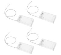EMSea 4 Pz 2AA Portabatterie Scatola Custodia Trasparente Chiuso Portabatterie Trasparente Con Interruttore On/Off Cavi Di Prolunga Cavi Clip A Molla Presa Fascio Custodia Trasparente