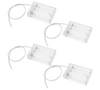 EMSea 4 Pz 3AA Portabatterie Scatola Custodia Trasparente Chiuso Portabatterie Trasparente Con Interruttore On/Off Cavi Di Prolunga Cavi Clip A Molla Presa Fascio Custodia Trasparente